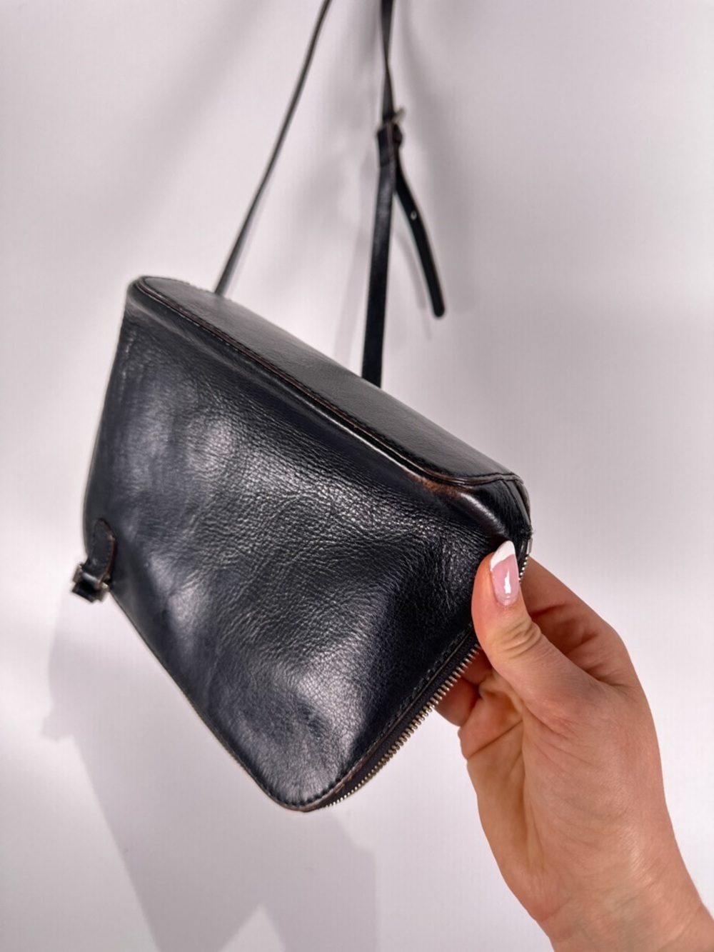 Hobo International Black Leather Crossbody Bag Small 90s - Picture 6 of 12